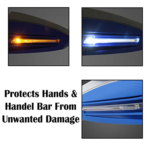 Image of AllExtreme EXTP41B 7 /8 inch 22mm Bike Hand Guard with LED Light Turn Signal Indicator Universal Handle Protector Shield Handlebar Protection Gear Extra Durable (Blue)