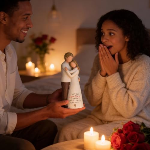 Veroola Love Figurines Romantic Gifts for Her, Hand Painted Sweet Loving Together Couple Sculpture Statue, Best Gifts for Valentine's Day Anniversary Weddings Birthday. - image 5
