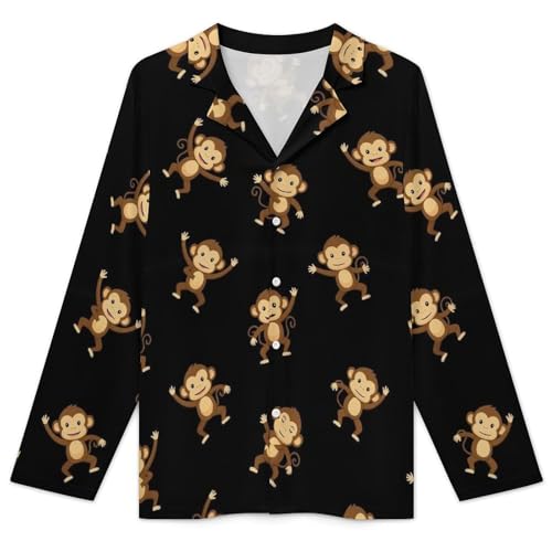 Mens Pajamas Set V Neck Long Sleeve Sleepwear Button Down Pjs Set Loungewear Nightwear3