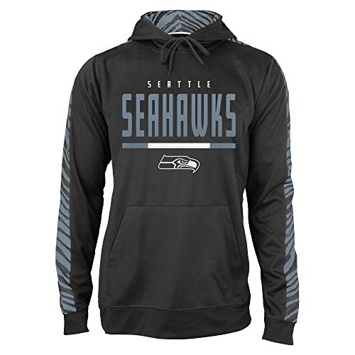 Zubaz NFL Men's Fleece Hoodie with Zebra Tonal Sleeve Panel (Small - 5X-Large)