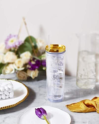 Maars Skinny Acrylic Tumbler With Lid And Straw | 18Oz Premium Insulated Double Wall Plastic Reusable Cups - Matte Black, 8 Pack #TOP5