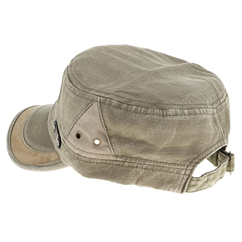 Bonarty Boné masculino feminino lavado Cadet Military Sailor liso de algodão azul-marinho, Verde mil