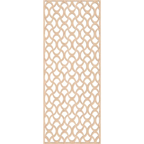 Image of 17 3 /8 inchW x 44 3 /8 inchH x 3 /8 inchT Resort Decorative Fretwork Wood Wall Panels, Red Oak