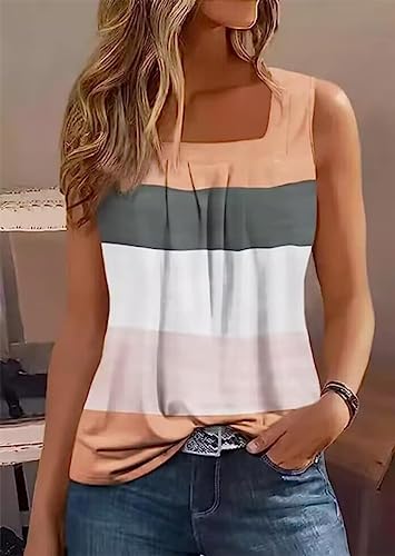 Ruffled Square Collar Casual Tank Summer Casual Fashion Camping Seaside Party Sleeveless Tank Women's Mother top Vest2