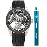 【オフィシャルストア】Agelocer 腕時計 メンズ 両面中空 トゥールビヨン 手動巻き 機械式 セラミックベゼル ラグジュアリー 男性的 高級 ブランド おしゃれ メタル 金属 ベルト スーツ 社会人 仕事 防水 ビジネス【赠電動リューズ巻き機】 (9101H1-R)