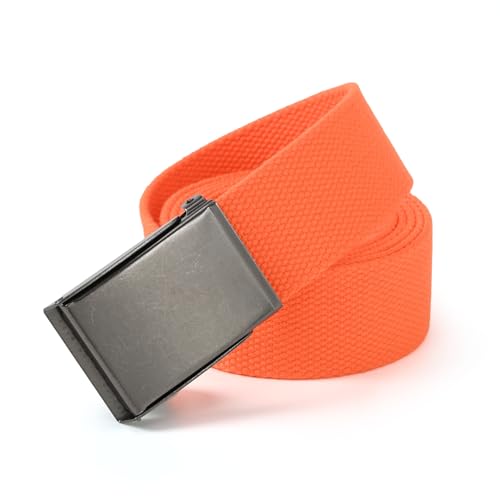 Image of Mile High Life Canvas Web Belt | Cut to Fit Up to 52 inch | Flip-Top Matte Silver Nickel Buckle 12 Colors