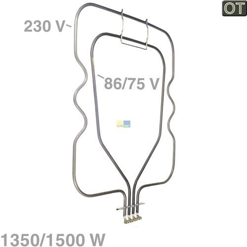 BSH Siemens Neff Constructa Heizelement für Backofen Unter-Hitze 1350W/1500W Nr.: 212622 Original