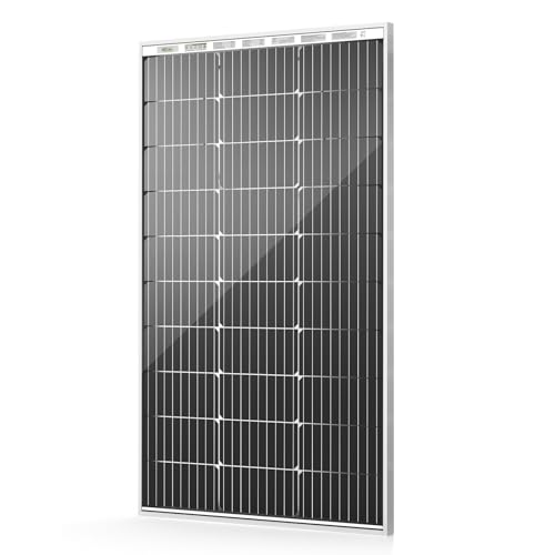 HQST 100W Bifacial Solar Panel 12V High Efficiency up to 25% with PERC Cell Technology,IP68 Waterproof for Enhanced Low Light Performance, Ideal for RV,Camper Van,Boat,Camping, Off-Grid Applications