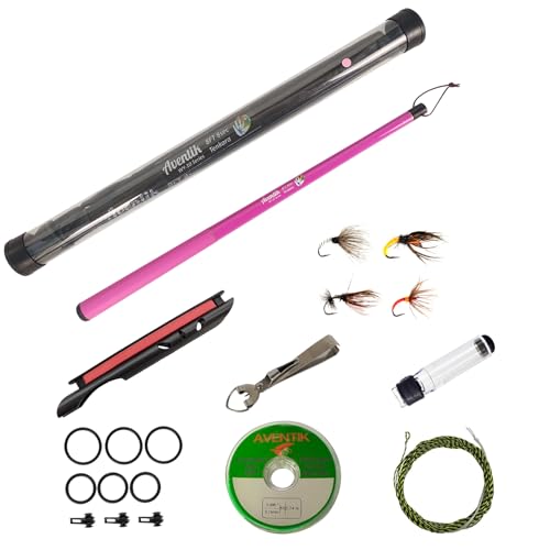 Aventik FreshStart Tenkara Fly Fishing Rod Combo(Pink,2.4M/8FT)