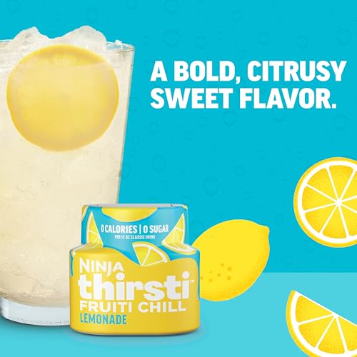 Image of Ninja Thirsti Flavored Water Drops, Fruiti Chill Lemonade, Zero Calories | Zero Sugar, 12oz drinks, 3 Pack, Compatible with All Ninja Thirsti Drink Systems - WC1000, WC2000 & WC3000 Series, WCFLMNDAM