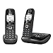 Produktbild Gigaset AS405A DUO  Advanced schnurloses Heimtelefon mit Anrufbeantworter und störender Anrufsperre  2 Hörer, glänzend schwarz [UK Version]