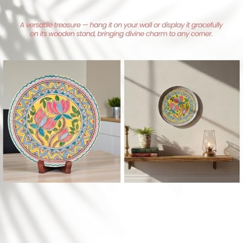 Image of RITUALISTIC Metal Lotus Single Wall Plate for Home Decoration with Stand of 10 Inch,Wall Art for Living Room, Bedrom & Office Decor| Aesthetic Room Decor Items,Wall Show Pieces |Home Decor Gift Items