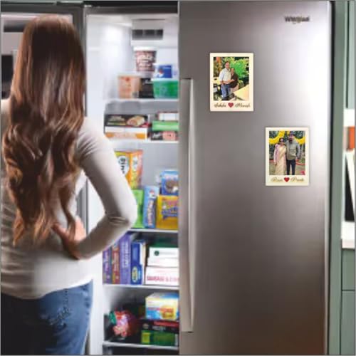 Image of Zesta Customized Fridge Magnet with Photo | Personalized Photo Frame Magnet for Fridge | Custom Picture Fridge Magnets | Polaroid Style Memory Photo Magnets for Birthday, Anniversary -3X2 Inches
