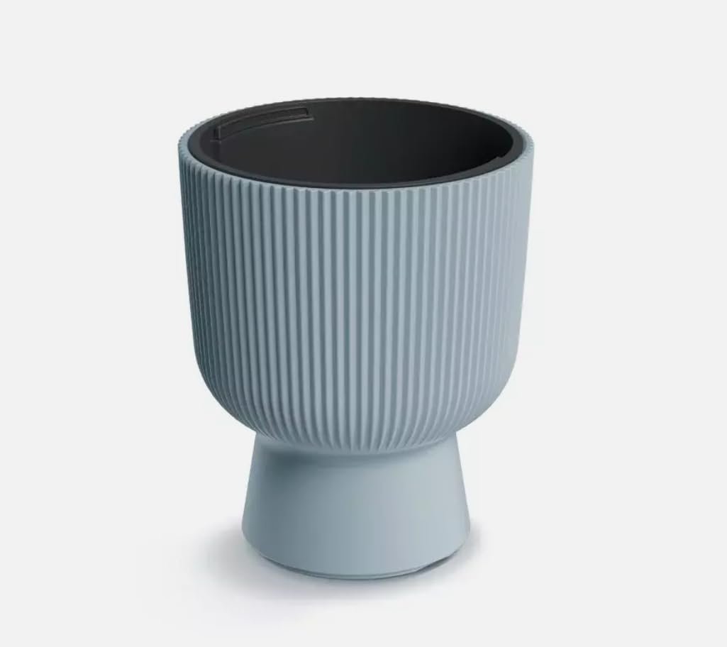 TRANS - PAL Decorative Planter with Insert, Indoor Outdoor Cylindrical Flower Pot, Multiple Sizes and Colors Large (Grey, ⌀ 239 mm)