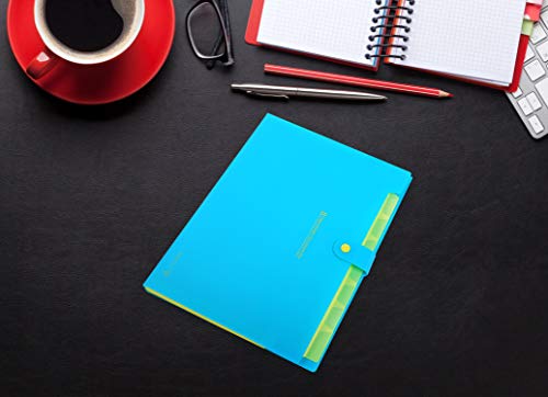 Skydue Portable Accordion Document File Folders Expanding Letter Organizer, 8 Pockets (Blue) #TOP7