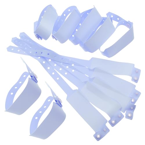 KICHOUSE Pulseras de Hospital Desechables para Adultos 100 Unidades Pulseras de Identificación Médica Ajustables Color Azul Claro Resistentes al Desgaste para Entornos Médicos y Eventos