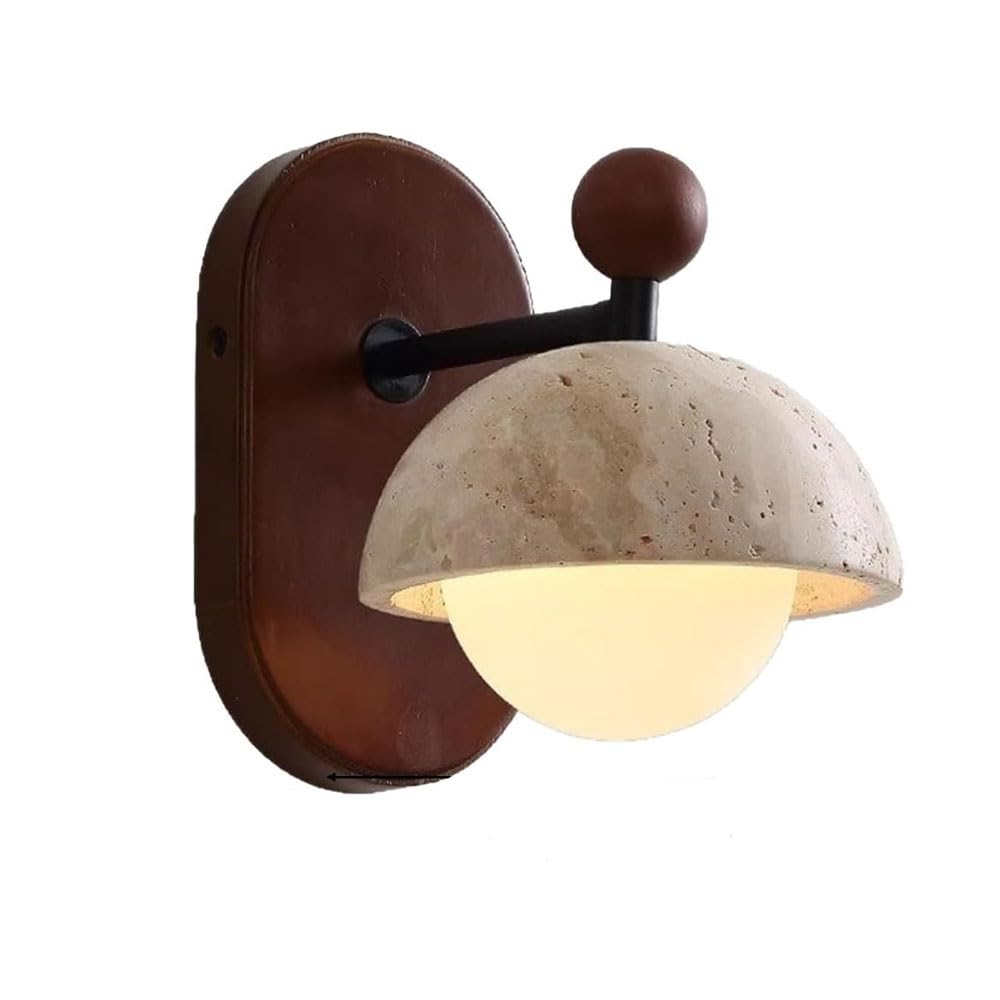 Guoguosm Multicolor Nordic Industrial Style G9 Screw Wall Lamp, 7.8In Yellow Travertine Wall Sconce, Natural Stone Wall Light, Living Room Corridor Bedroom Decorative Lighting Fixtures