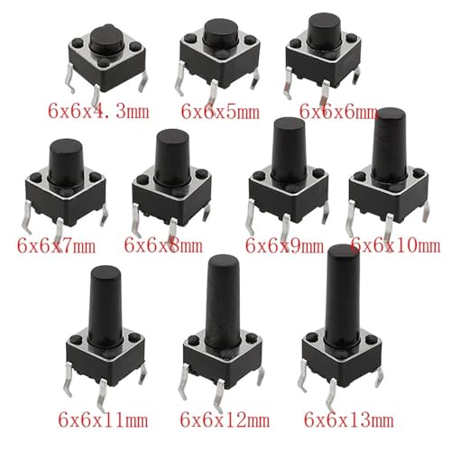 Mini panel PCB interruptor micro pulsador momentáneo 6x6x9mm de 4 pines para soldar 3