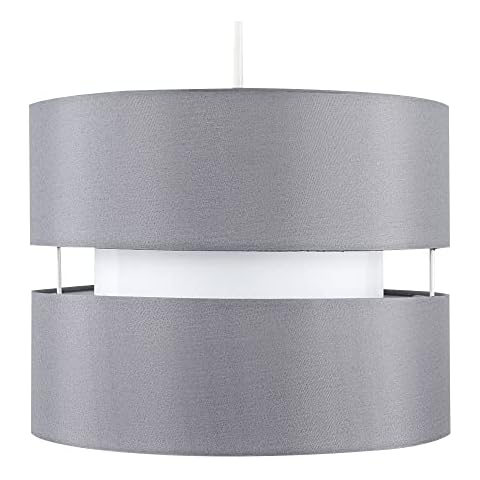 MiniSun Modern Grey 2 Tier Ceiling Light Shade Cover