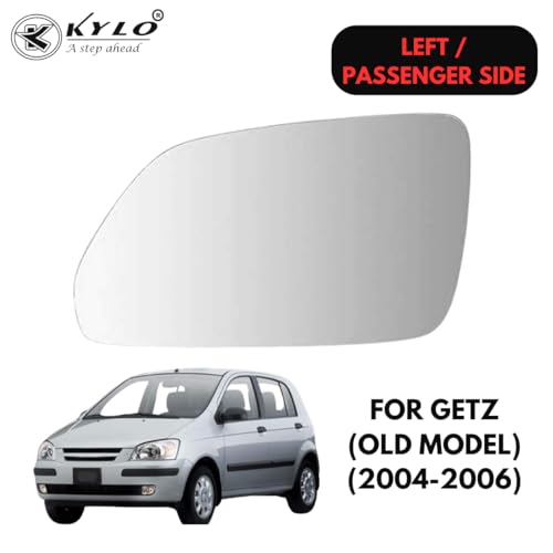 Image of Kylo Getz T1 (2004-2006) Passenger Side (Left Side) Car Side Mirror Glass /Tukdi /Sub Mirror Plate