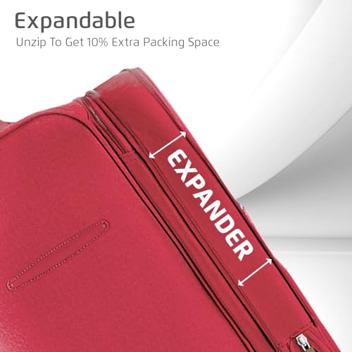 Image of Safari Dynamo Set of 3 (Cabin + Medium + Large) Trolley Bags Polyester Expandable Soft Luggage, 4 Wheels 360 Degree Wheeling, Travel Bag, Suitcase for Travel, Trolley Bags for Travel (Maroon)