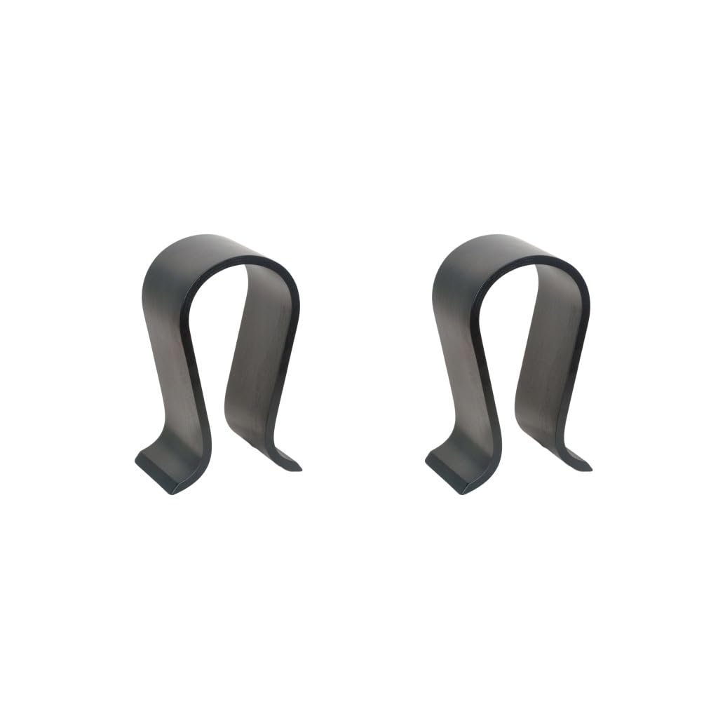Set di 2 supporti universali per cuffie da tavolo, in legno, per marito, nero, 25 x 16 x 10 cm