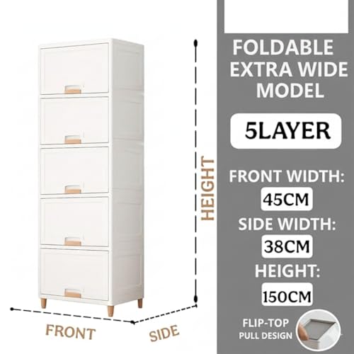 Image of MECHDEL Wardrobe Organizer for Storage /Polypropylene Foldable & Stackable Closet Basket /Cupboard Organizer for Clothes /Mounted Closet Systems (CUPBOARD RACK-WHITE, 5PCS)