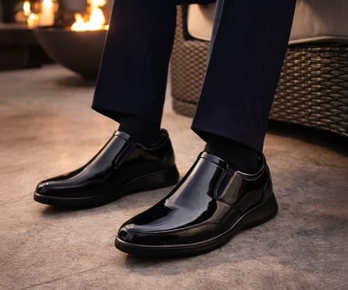 Image of Kraasa Men's Formal Slip-On Shoes | Vegan Leather Upper | Airmix Sole | High Cushioning | Lightweight & Comfortable