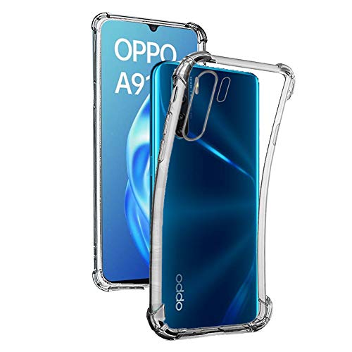 SATURCASE Custodia Per OPPO F15, A91 E Reno 3 4G - Cover Ibrida 2 In 1 Con Anello Metallico E Supporto Magnetico, Antiurto (Blu Navy)