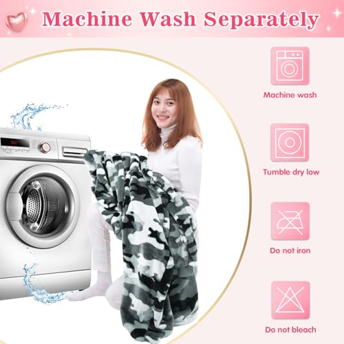 Image of Waitu Wearable Blanket Sweatshirt Gifts for Women and Men, Warm and Cozy Giant Blanket Hoodie, Thick Flannel Blanket with Sleeves and Giant Pocket - Camo