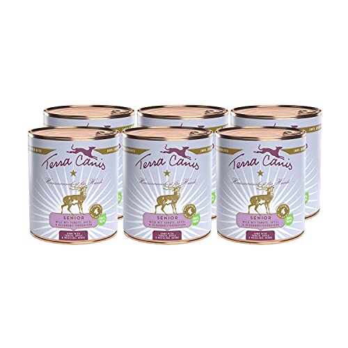 Terra Canis Wild, Tomate, Apfel & Gesundheitskräuter - Senior Nassfutter, 6x800g I Premium Hundefutter in 100% Lebensmittelqualität Aller Rohstoffe I Reichhaltig & gesund I Allergen- & getreidearm