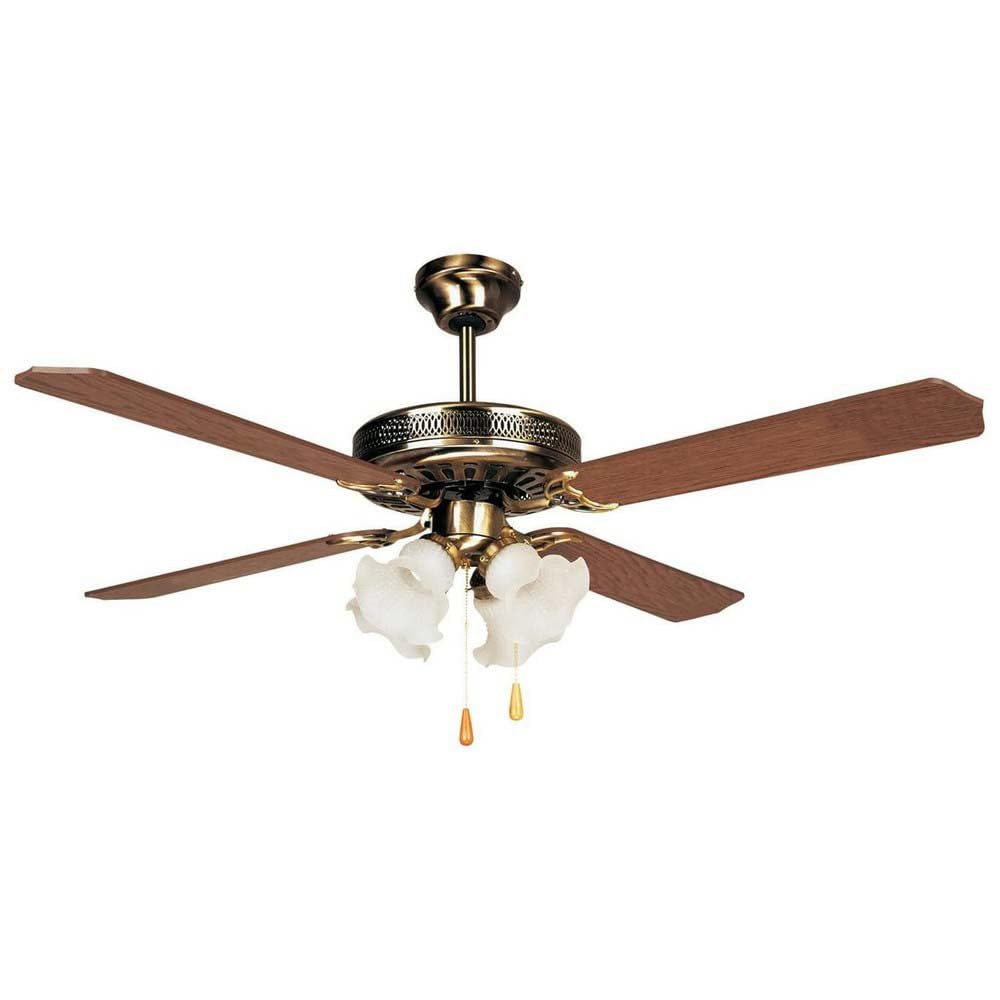Orbegozo CT 10132 M Ceiling Fan with Light, 4 Reversible Blades, Diameter 132 cm, 60 W and 3 Speeds, Wood