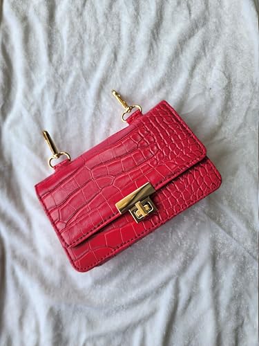Image of Waist Cum Sling Bag for Women | Vegan Leather PU Bag with Adjustable & Detachable Sling Strap | Durable Handmade Compact Travel Accessory for Outings | Hot Pink