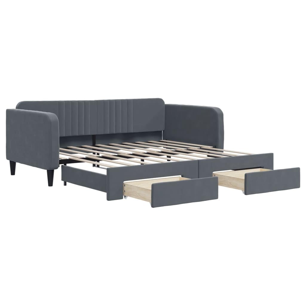 vidaXL Lit de Jour avec gigogne et tiroirs sans Matelas 90x190 cm