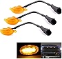 Yonput 3 PCS Led Grille Lights, Fit for 2004-2019 Ford F150 F250 F350 Raptor/2013-2018 Dodge Ram 1500 Front Grill Yellow Lens LED Running Lights, with Plug & Play Wiring Harness (Yellow & Black)