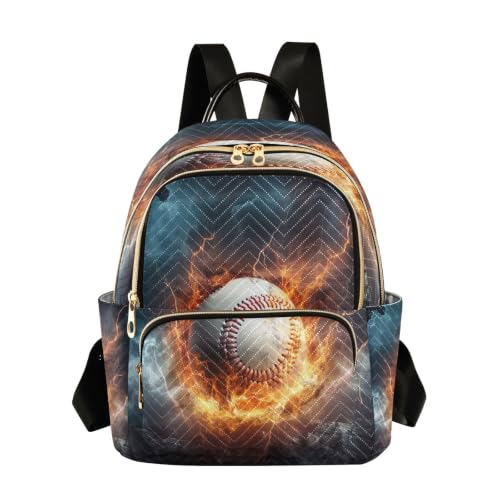 Mini sac à dos de baseball pour femme matelassé moderne de 26x13x32cm