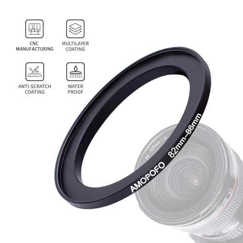Image of 82mm to 86mm Step-Up Ring Filter adapter /82mm to 86mm Camera Filter Ring for 86 mm UV,ND,CPL,Metal Step Up Ring