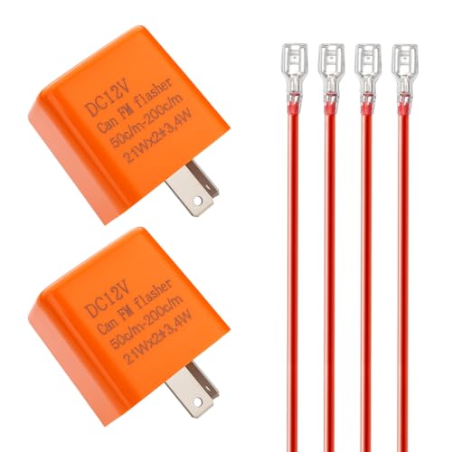 Image of Gebildet 12V Speed Adjustable 2 Pin Direct Replacement Compatible LED Electronic Flasher Relay fix CAR and Motorcycle Turn Signal & Hazard Warn Hyper Flash Relay(Yellow)