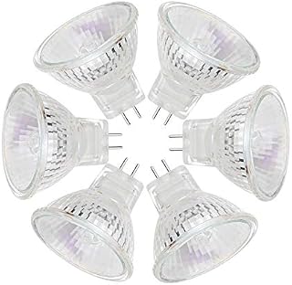 MR11 Halogen Bulbs 12V 35W GU4 Bi-Pin Base Spotlight Dimmable Glass Cover 35mm Diameter Warm White 2700KPack of 6