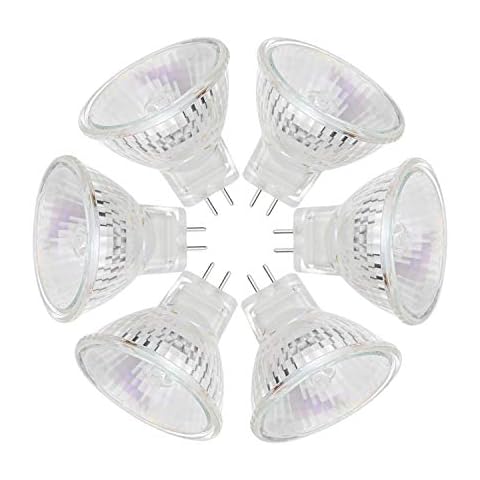 MR11 Halogen Bulbs 12V 20W GU4 Bi-Pin Base Spotlight Dimmable Glass Cover 35mm Diameter Warm White 2700K(Pack of 6) Cover
