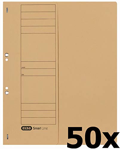 Elba-21421BL-Hole-Punched-Folders-with-Official-Filing-250-gsq-m-Manila-Cardboard-for-200-DIN-A4-Sheets-Half-Front-Cover-50-Items-Blue-Eyelet-File-with-Office-Binding-Chamois