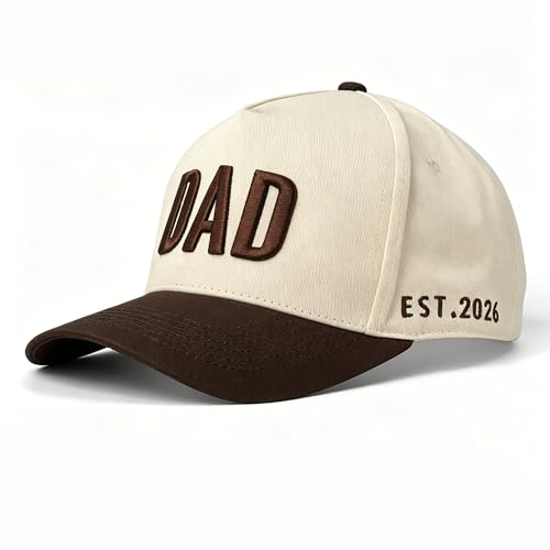 JZYEGSW DAD Hat for Men Adjustable Embroidered Cap with EST 2026 First for New Dad
