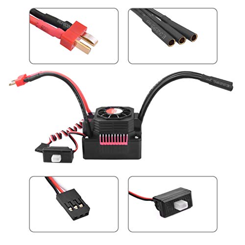 RC Motor Set 1/10, ESC Motor Servo 3650 4500KV Brushless Motor + 60A ESC mit Lüfter + 6KG Metall Servo (S0600M) + 25T Arm 1:10 RC Truck Zubehör