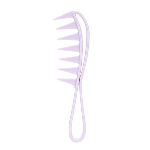 Miniatura 6 de Peine desenredante de dientes anchos para ducha, peine flexible de amplia separación, peine hueco, peine antiestático desenredante para el cabello,
