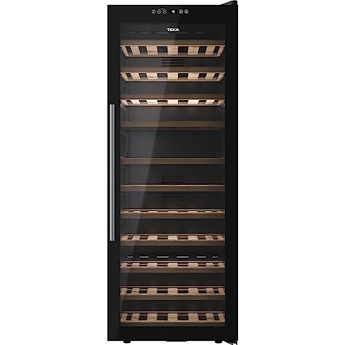 Teka Vinoteca de Libre Instalación 51 Botellas, Iluminación LED, Control Electrónico de Temperatura, Capacidad Total 159 Litros, Patas Regulables, Modelo RVF 10051 GBK