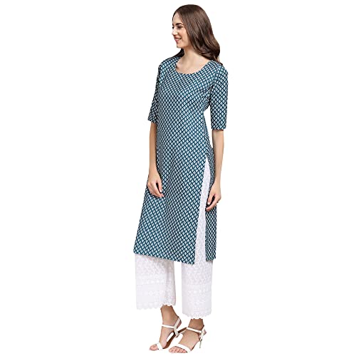 Image of Pinkmint Designer Woman's Crepe Multicolored Straight Kurta [A-355-330]