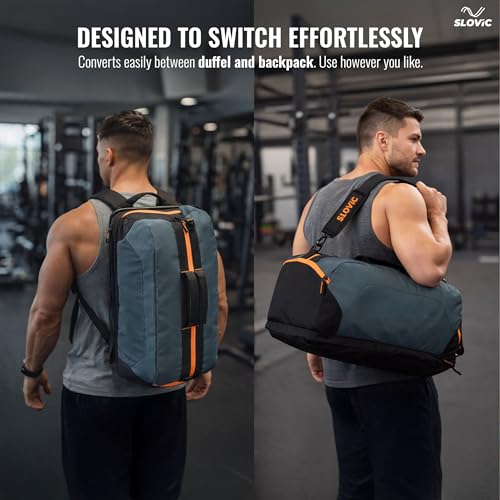 Image of Slovic Gym Bag for Men [33 LTR] | Shoulder Travel Bag for Man with Adjustable Straps | Bags for Traveling & Sports | Unisex Duffel Bags for Gym with Seperate Shoe Compartment & 1 Mesh Pocket
