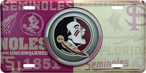 Hangtime Florida State University - Florida State (FSU) Seminoles - Bullseye Style License Plate
