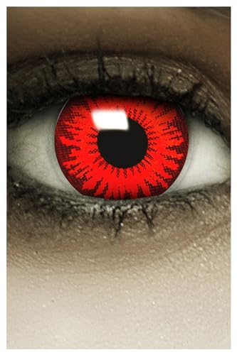 FXCONTACTS Lentes de contacto de colores para disfraces de Halloween y carnaval 2 uds 1 par lentes suaves desechables sin graduación – RED FLOWER ROJO
