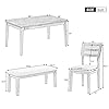 Harper & Bright Designs Kitchen Dining Table Set for 6, Classic and Traditional Style 6 Piece Kitchen Dining Table Set, 4 Upholstered Chairs & Bench (White+Gray) #2